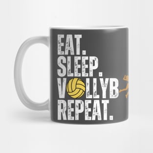 Eat Sleep Volleyball Repeat Kids Adult Women Retro Vintage Mug